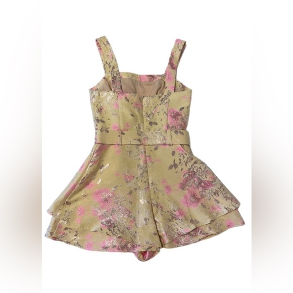 NWT Lavender Brown Pink and Gold Floral Romper- Small - Picture 3 of 5